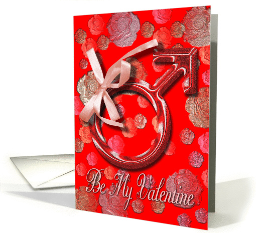 Be My Valentine card with Mars male symbol card (1010197)