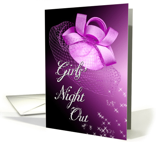 Bachelorette Party Invitation card with purple hat and veil card