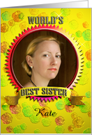 World’s best sister card sister’s day photo card