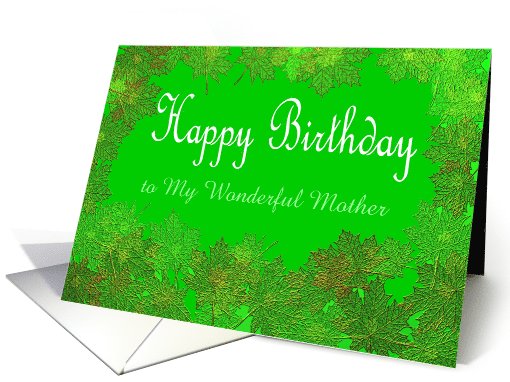 Green leaves Happy Birthday Card for mother card (1013673)
