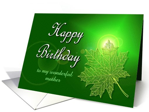 Skeleton leaf Happy Birthday Customized Card for mother card (1013683)