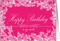 Flying Butterflies Pink Birthday card for mother card