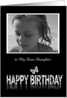 Black and White Happy Birthday Photo Card