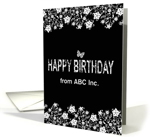 Black and White Happy Birthday Business card (1015481)