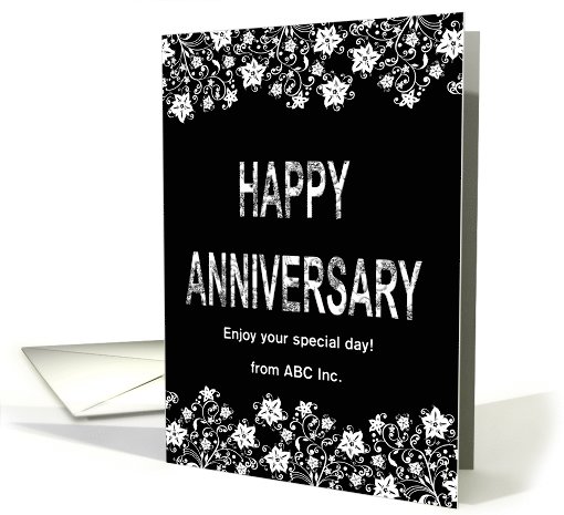 Black and White Happy Anniversary Business card (1015483)