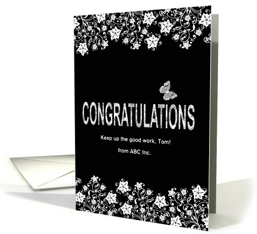 Black and White Congratulation Business card (1015493)