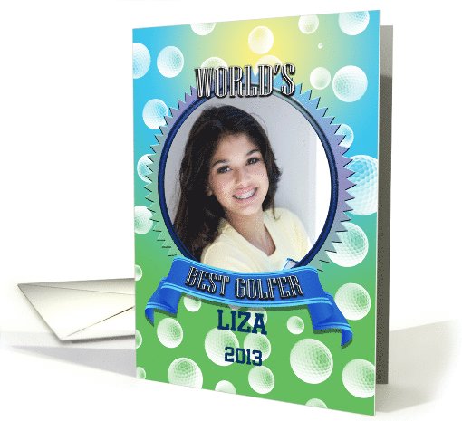 Golf Birthday Teen Girl Photo card (1045983)