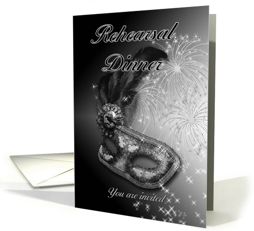 New Orleans Rehearsal Dinner Invitation Black and White card (1050001)