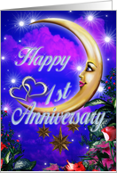 Happy Anniversary Cresent Moon Card