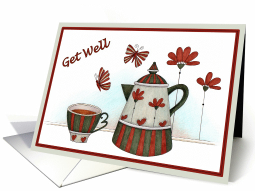 Country style cup and pot - Get Well card (1024231)