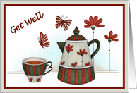Country style cup and pot - Get Well Card