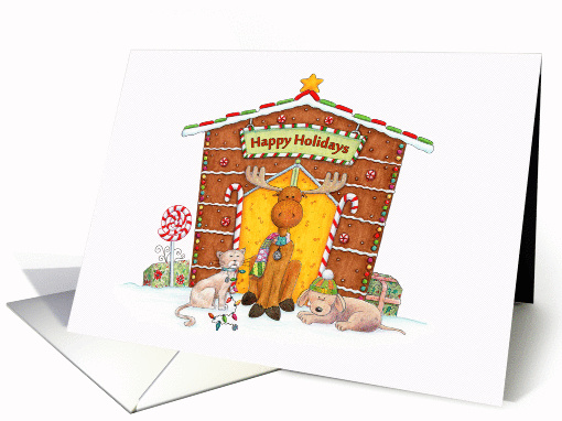 Happy Holidays From Moose and Friends - card (977123)
