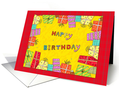 Happy Birthday Gift Boxes Frame - birthday card (978639)