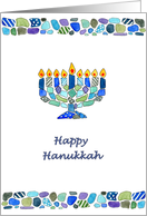 Hanukkah Mosaic Style Menorah – Happy Hanukkah Card