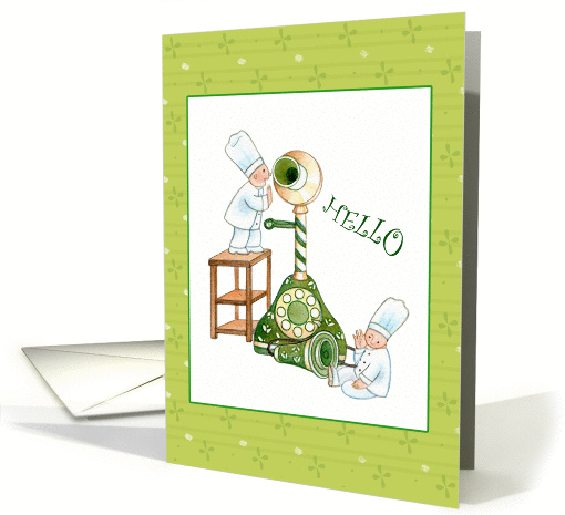 Tiny Chefs Are Talking On the Phone - Hello card (980965)