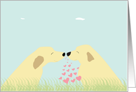 Yellow Labs in Love card