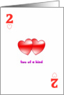Two of Hearts Two of a Kind Valentine card