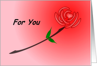 Heart Rose For You On Valentine’s Day card