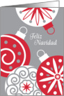 Feliz Navidad, Merry Christmas Spanish, Ornaments card
