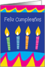 Feliz Cumpleaos-Happy Birthday Spanish- Cake With Candles card