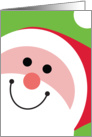 Smiling Bold Graphic Santa Close-up on Green Background card