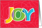 Joy Colorful Stained Glass Lettering Pieces With String Background card