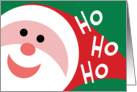 Jolly Santa Face With HO HO HO Lettering card