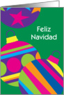 Feliz Navidad-Merry Christmas Spanish Colorful Ornaments card