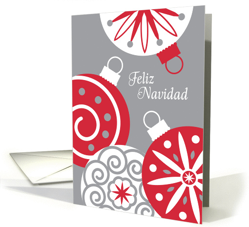 Feliz Navidad, Merry Christmas Spanish, Ornaments card (979007)