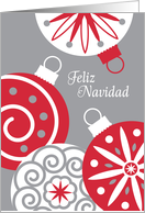 Feliz Navidad, Merry Christmas Spanish, Ornaments card