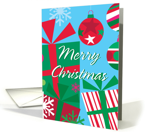 Merry Christmas Presents, Ornaments and Snowflakes card (979155)