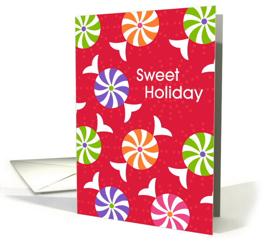 Sweet Colorful Christmas Peppermint Candy Swirls card (979307)