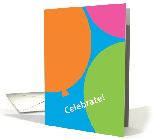 Celebrate Colorful Contemporary Graphic Shaped Balloons card (979351)