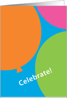 Celebrate Colorful Contemporary Graphic Shaped Balloons card