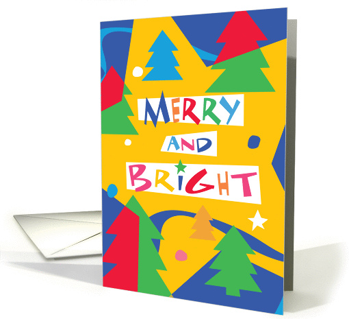 Merry Christmas-Trees, Stars And Snow card (979449)