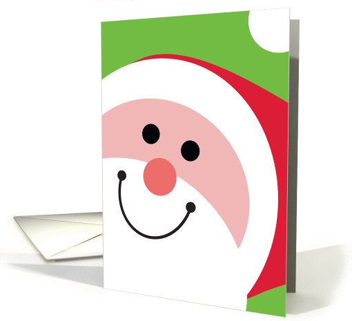 Smiling Bold Graphic Santa Close-up on Green Background card (979521)