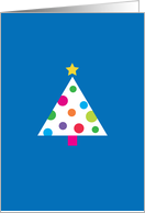 Christmas Tree With Star Shape And Bright Colored Ornaments card