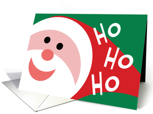 Jolly Santa Face With HO HO HO Lettering card (979571)