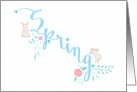 Happy Spring (Cute Hoppy Bunnies and Blooming Flowers) card