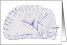 Lavender Cat Contentedly Sleeping Blank Note Card