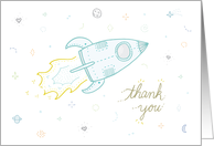 Space Rocketship -Thank You - Baby Shower Gift - Boy or Girl! card