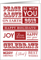 Peace & Love Typography Holiday Card