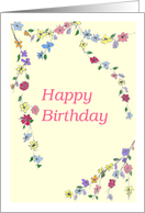 Happy Birthday with Flowers card