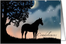 Quarter Horse Equine Pet Sympathy Vintage Silhouette card