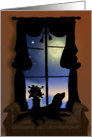 Setter in Window Dog Pet Sympathy Vintage Silhouette card