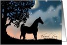 Saddlebred Horse Thank You for Sympathy Vintage Silhouette card