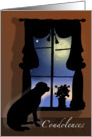 Labrador Retriever in Window Dog Pet Sympathy Vintage Silhouette card