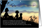 Single Mom Girl and Boy Mother’s Day Vintage Silhouette card