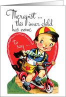 Therapist Humorous Vintage Valentine card