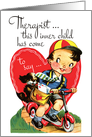 Therapist Humorous Vintage Valentine card